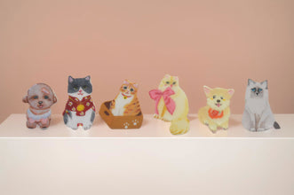 Clay Cat & Dog Party Fridge magnet - Vivi's Handmade World