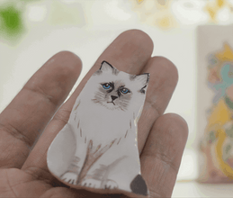 Clay Cat & Dog Party Fridge magnet - Vivi's Handmade World