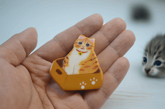 Clay Cat & Dog Party Fridge magnet - Vivi's Handmade World