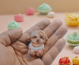 Clay Cat & Dog Party Fridge magnet - Vivi's Handmade World
