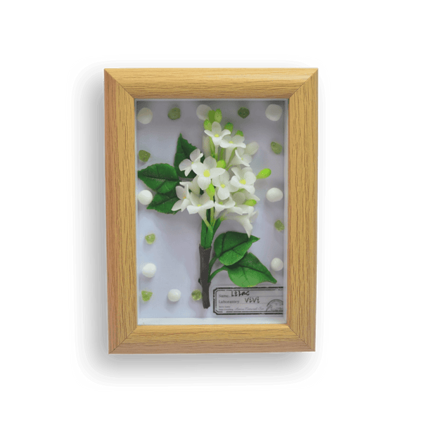 Porcelain Flower Wooden Clay Picture - Vivi's Handmade World