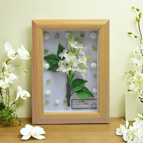 Porcelain Flower Wooden Clay Picture - Vivi's Handmade World