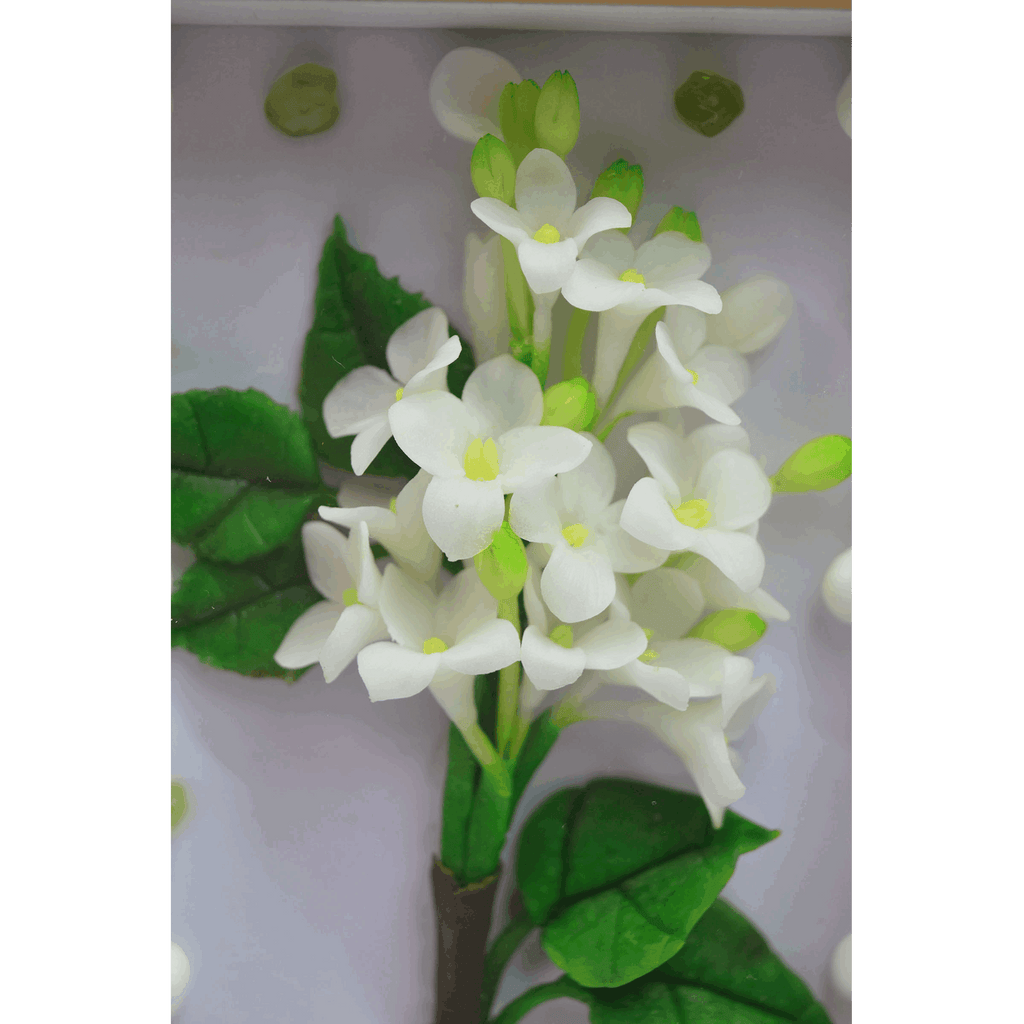 Porcelain Flower Wooden Clay Picture - Vivi's Handmade World