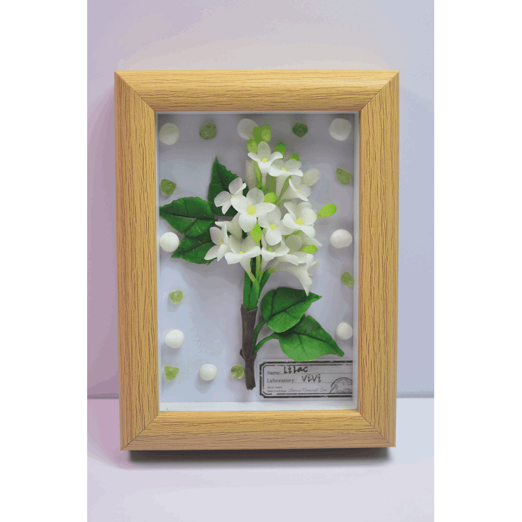 Porcelain Flower Wooden Clay Picture - Vivi's Handmade World