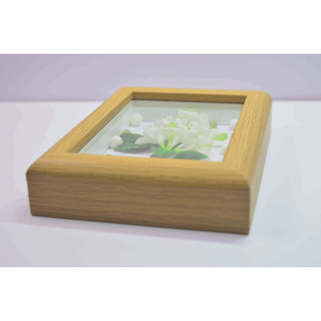 Porcelain Flower Wooden Clay Picture - Vivi's Handmade World