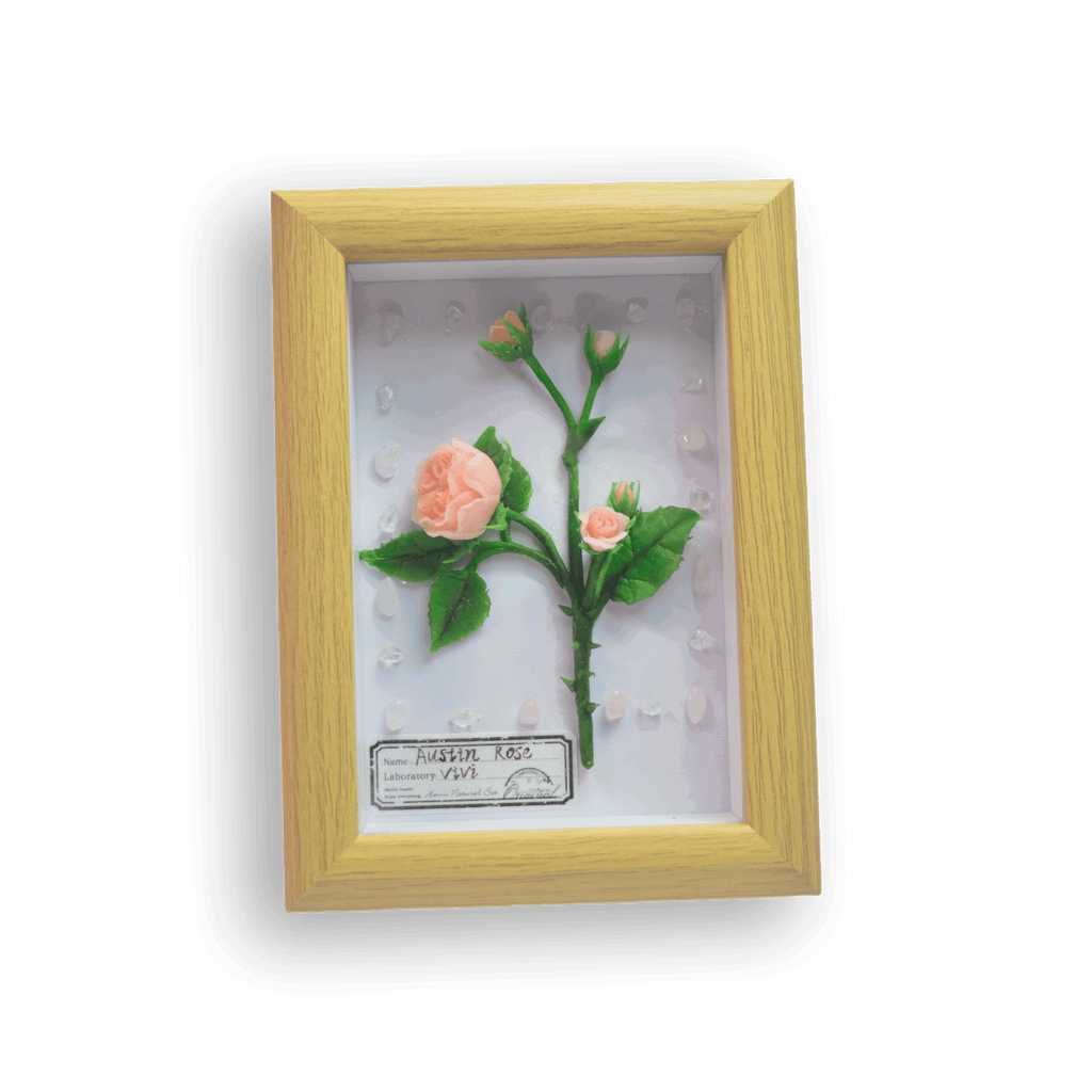 Porcelain Flower Wooden Clay Picture - Vivi's Handmade World