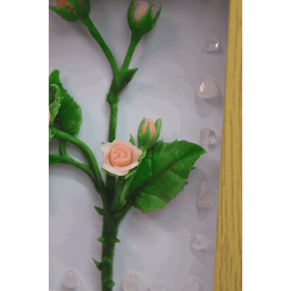 Porcelain Flower Wooden Clay Picture - Vivi's Handmade World