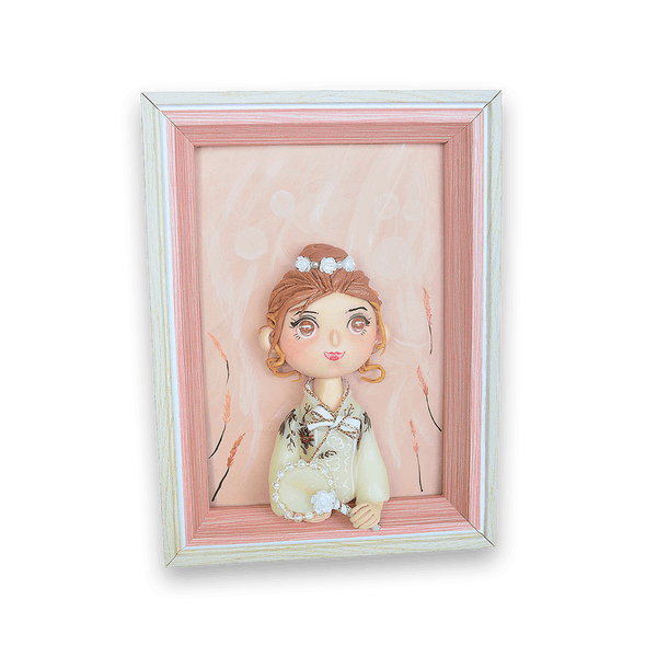 Solid Wood Cartoon Style Portrait Clay Picture - Vivi's Handmade World