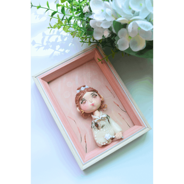 Solid Wood Cartoon Style Portrait Clay Picture - Vivi's Handmade World